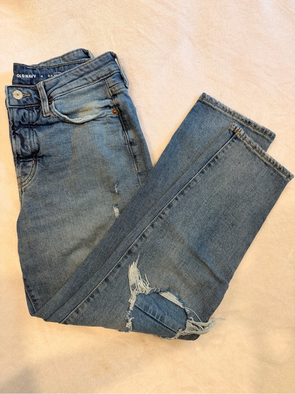 Old Navy Medium Blue Skinny Jeans with Knee Rips